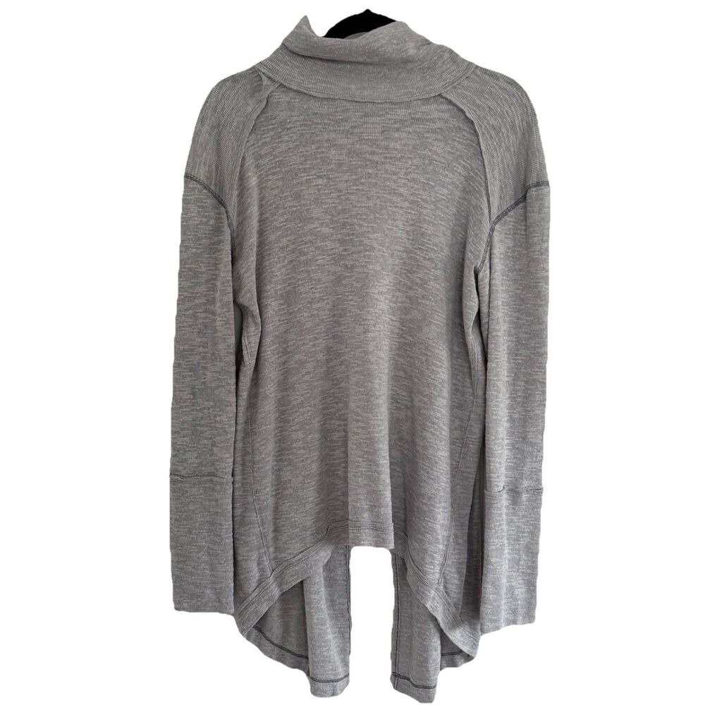 Free People We The Free Ribbed Knit Turtle Neck Tunic Sz M Slit Back Long Sleeve